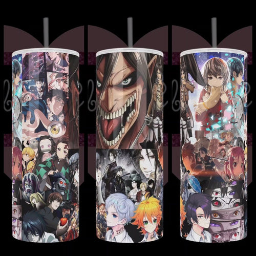 Handcrafted Anime Collage 20oz Stainless Steel Tumbler - TabbyCrafts.com