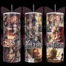 Load image into Gallery viewer, Handcrafted AOT &quot;Titans&quot; Collage 20oz Stainless Steel Tumbler - TabbyCrafts.com
