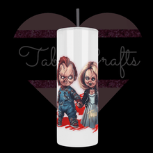Load image into Gallery viewer, Handcrafted &quot;Chucky &amp; Tiff&quot; 20oz Stainless Steel Tumbler - TabbyCrafts LLC
