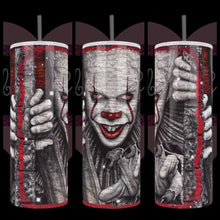 Load image into Gallery viewer, Handcrafted &quot;Creepy Pennywise&quot; 20oz Stainless Steel Tumbler - TabbyCrafts.com
