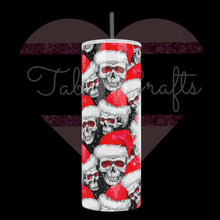 Load image into Gallery viewer, Handcrafted &quot;Dead Inside&quot; Xmas Skulls 20oz Stainless Steel Tumbler - TabbyCrafts.com
