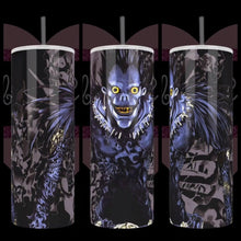 Load image into Gallery viewer, Handcrafted &quot;Death Note Blueguy&quot; Inspired 20oz Stainless Steel Tumbler - TabbyCrafts.com
