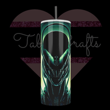 Load image into Gallery viewer, Handcrafted &quot;DJ-Xenomorphic&quot; TabbyCrafts LLC Design 20oz Stainless Steel Tumbler - TabbyCrafts.com
