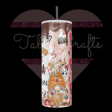 Load image into Gallery viewer, Handcrafted &quot;Gingerbread Wishes&quot; Christmas 20oz Stainless Steel Tumbler - TabbyCrafts.com
