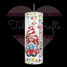 Load image into Gallery viewer, Handcrafted Gnome Xmas Rules 20oz Stainless Steel Tumbler - TabbyCrafts.com
