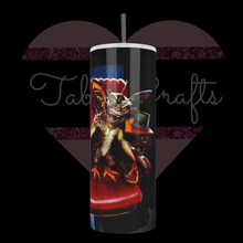 Load image into Gallery viewer, Handcrafted &quot;Gremlin Like A Boss&quot; 20oz Stainless Steel Tumbler - TabbyCrafts.com
