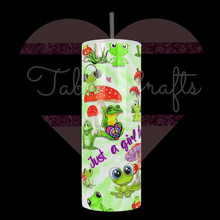 Load image into Gallery viewer, Handcrafted &quot;Just a Girl That Loves Frogs&quot; 20oz Stainless Steel Tumbler - TabbyCrafts LLC
