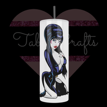 Load image into Gallery viewer, Handcrafted &quot;Mistress of the Dark&quot; 20oz Stainless Steel Tumbler - TabbyCrafts LLC
