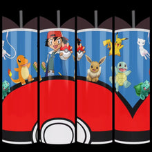 Load image into Gallery viewer, Handcrafted &quot;Poke&quot; Anime Inspired 20oz Stainless Steel Tumbler - TabbyCrafts.com
