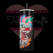 Load image into Gallery viewer, Handcrafted Punk Clown 20oz Stainless Steel Tumbler - TabbyCrafts LLC
