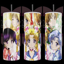 Load image into Gallery viewer, Handcrafted &quot;Sailor Moon Guardians&quot; Inspired 20oz Stainless Steel Tumbler - TabbyCrafts.com
