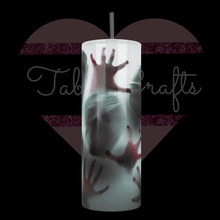 Load image into Gallery viewer, Handcrafted Scary Faces Behind Curtain 20oz Stainless Steel Tumbler - TabbyCrafts LLC
