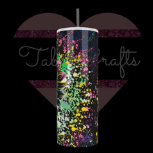 Load image into Gallery viewer, Handcrafted Sunflower Color Splash 20oz Stainless Steel Tumbler - TabbyCrafts.com
