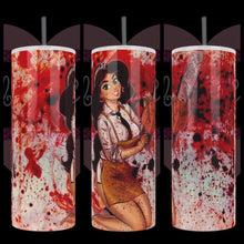 Load image into Gallery viewer, Handcrafted &quot;Texas Chainsaw&quot; Jasmine 20oz Stainless Steel Tumbler - TabbyCrafts.com
