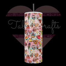 Load image into Gallery viewer, Handcrafted &quot;Theme Park Snacks&quot; 20oz Stainless Steel Tumbler - TabbyCrafts LLC
