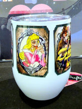 Load image into Gallery viewer, Handcrafted &quot;Zombie Princesses&quot; 12oz Insulated Stainless Steel Wine Tumbler - TabbyCrafts.com
