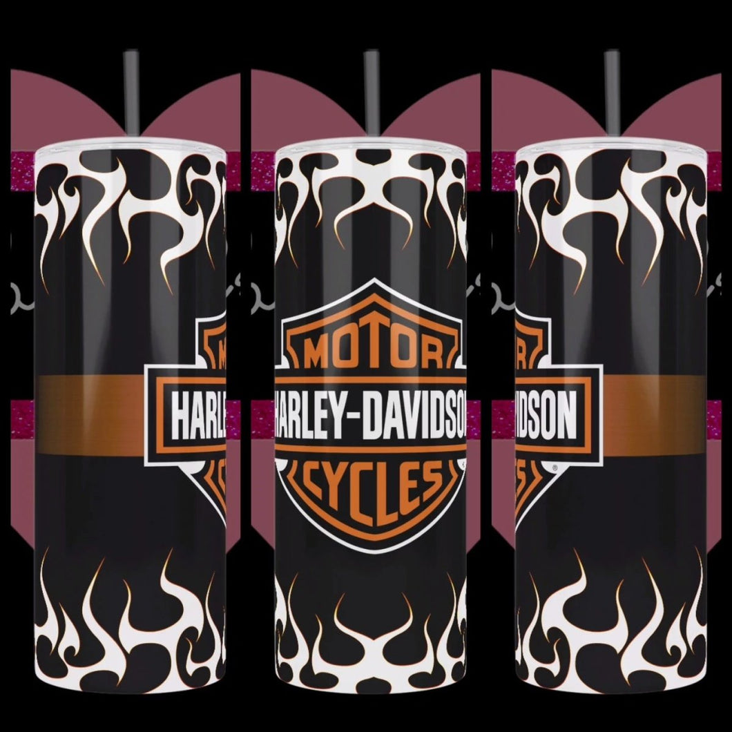 HD Bikes Brand Handcrafted 20oz Stainless Steel Tumbler - TabbyCrafts.com