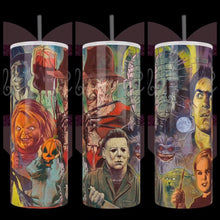 Load image into Gallery viewer, Horror Movies Collage Handcrafted 20oz Stainless Steel Tumbler - TabbyCrafts.com
