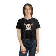 Load image into Gallery viewer, Mask and Machette on Flowy Cropped Tee - TabbyCrafts.com
