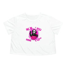 Load image into Gallery viewer, No You Hang Up, Ghostface on Flowy Cropped Tee - TabbyCrafts.com
