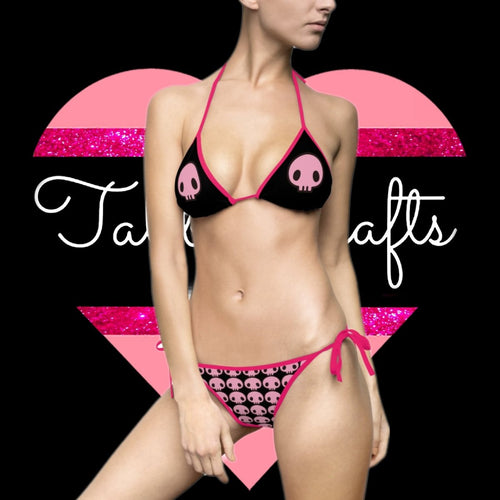 Pink Skull Bikini - TabbyCrafts.com