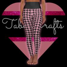 Load image into Gallery viewer, Pink Skull - High Waisted Yoga Leggings - TabbyCrafts.com

