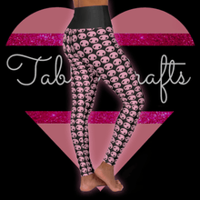 Load image into Gallery viewer, Pink Skull - High Waisted Yoga Leggings - TabbyCrafts.com
