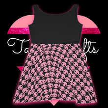 Load image into Gallery viewer, Pink Skull Women&#39;s Skater Dress - TabbyCrafts.com

