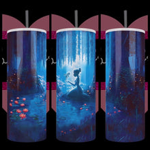 Load image into Gallery viewer, Princess In The Bayou And The Frog Custom Handcrafted 20oz Stainless Steel Tumbler - TabbyCrafts LLC - TabbyCrafts.com
