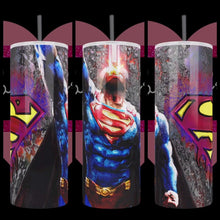 Load image into Gallery viewer, Super Steel Man Custom Handcrafted 20oz Stainless Steel Tumbler - TabbyCrafts.com

