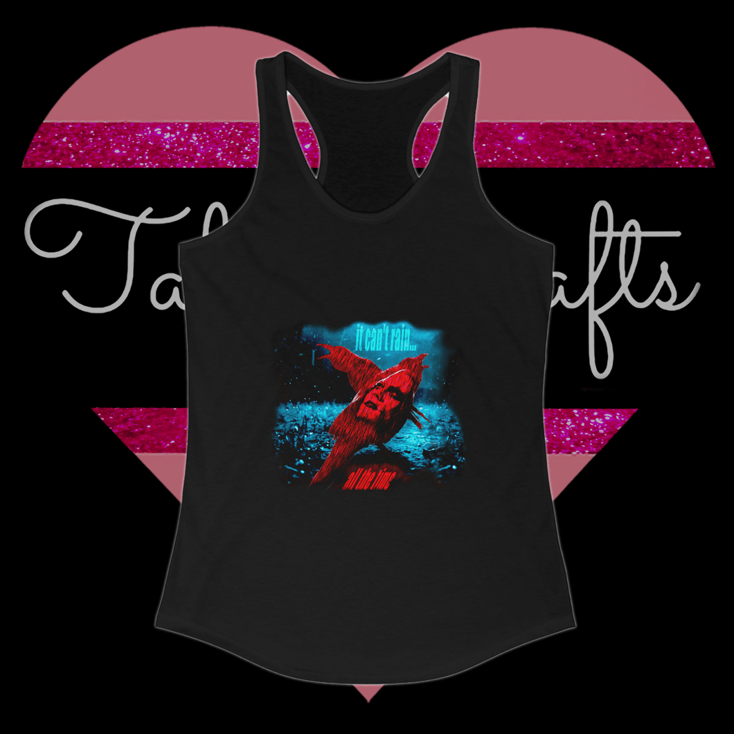 The Crow It Can't Rain All The Time Women's Racerback Tank - TabbyCrafts.com