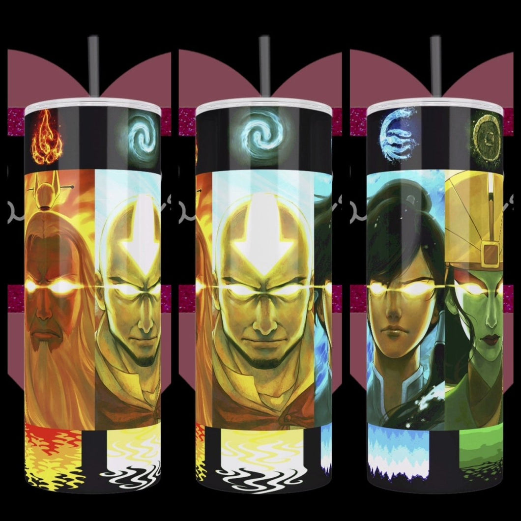 The Last Airbender Custom Handcrafted 20oz Stainless Steel Tumbler - TabbyCrafts.com
