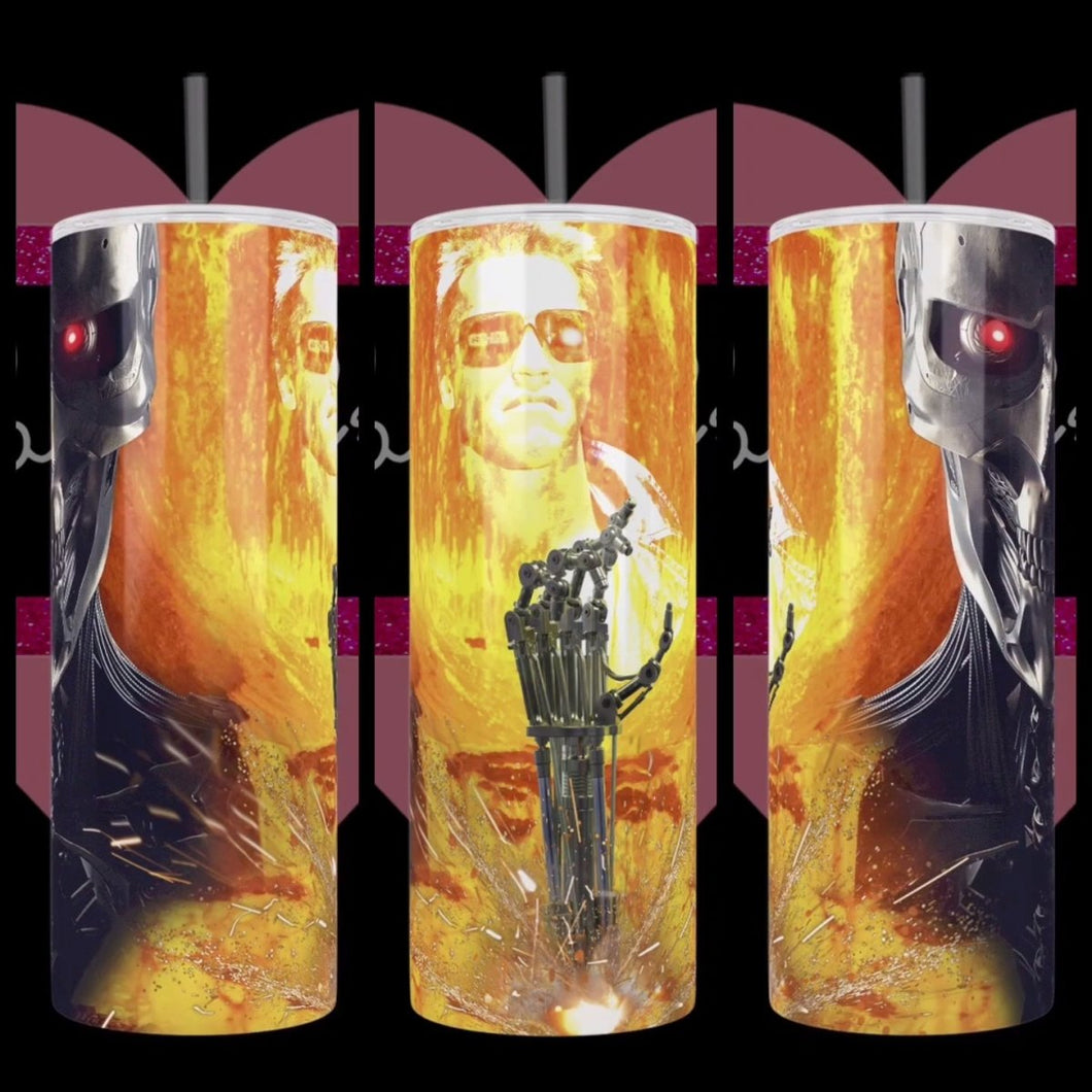 The Machines Terminator Custom Handcrafted 20oz Stainless Steel Tumbler - TabbyCrafts.com