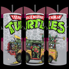 Load image into Gallery viewer, TMNT Party Wagon Custom Handcrafted 20oz Stainless Steel Tumbler - TabbyCrafts.com
